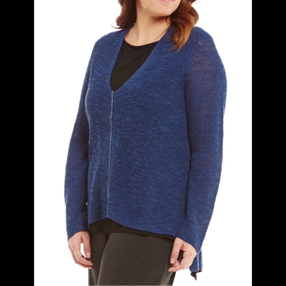 NWT Eileen Fisher Organic Linen Boxy Cardigan Sz 1X